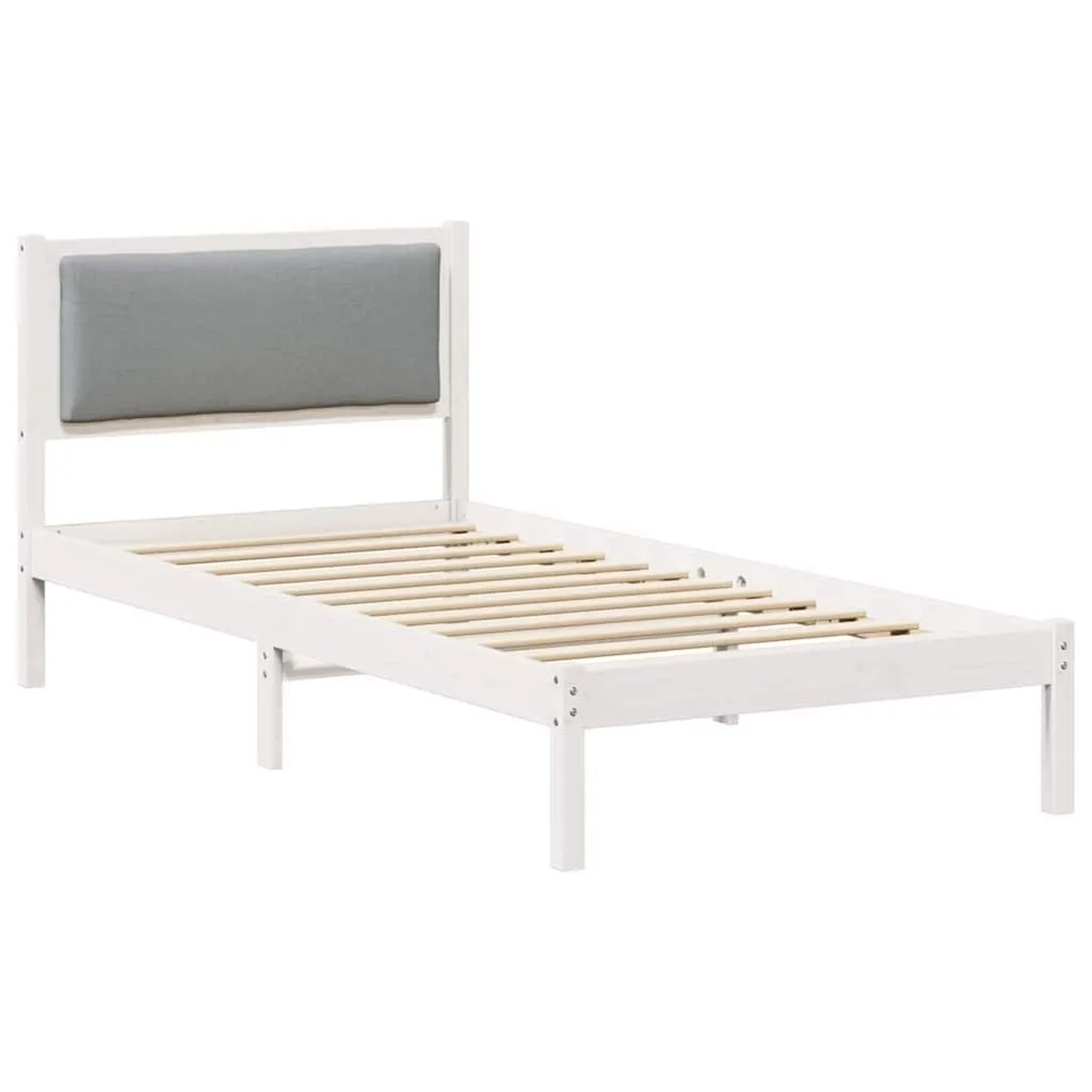 vidaXL Bettrahmen Hellgrau 100 x 200 cm Massives Kiefernholz 878143