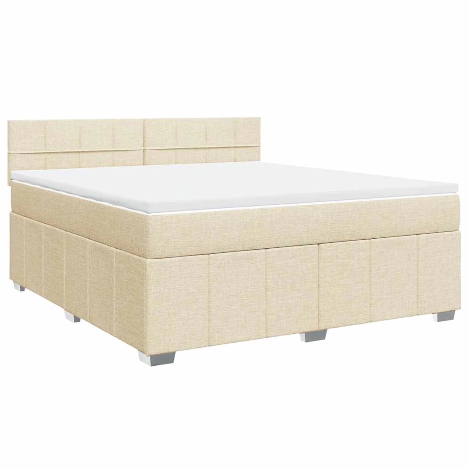 vidaXL Boxspringbett mit Matratze Creme 180x200 cm Stoff 3287152 günstig online kaufen