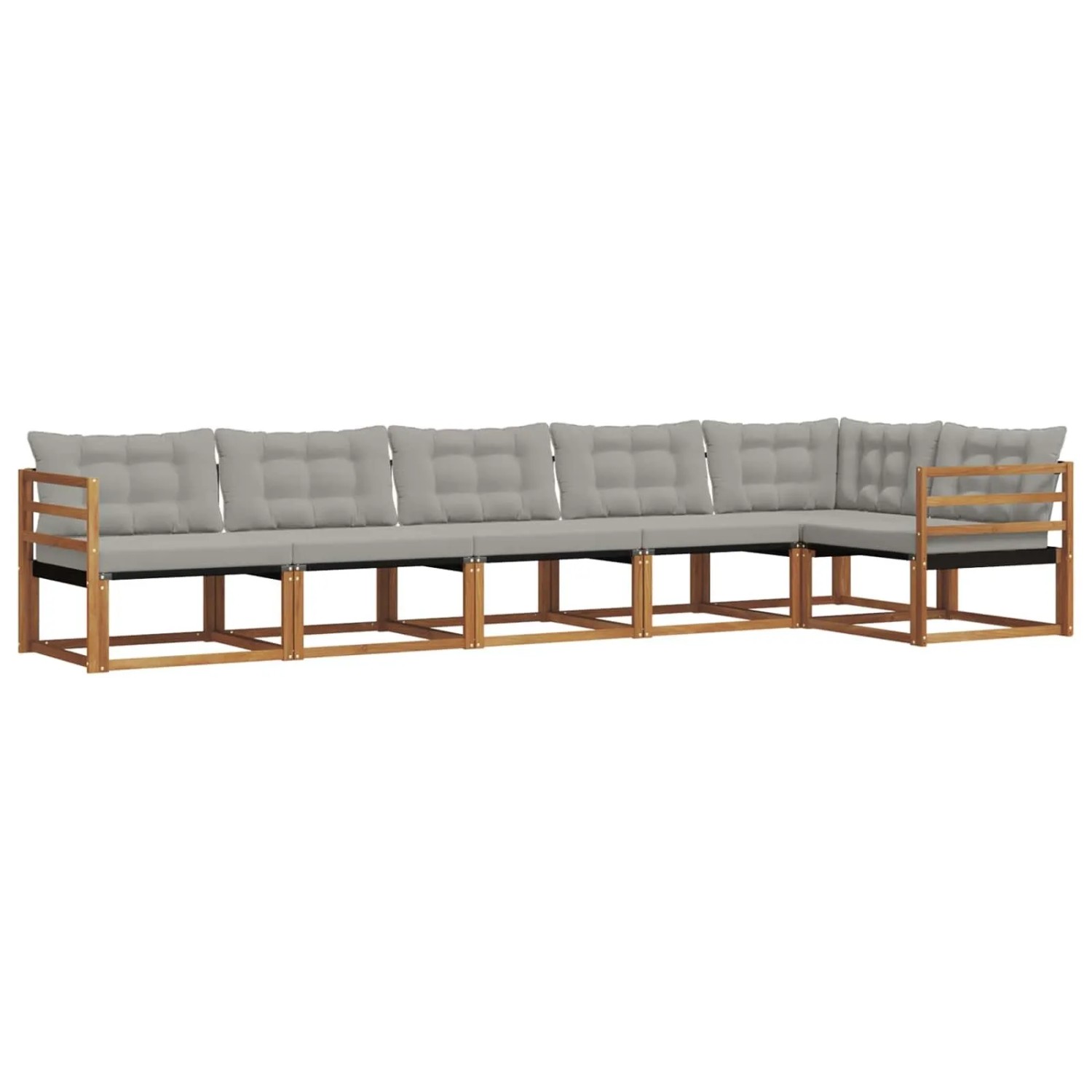 vidaXL Outdoor-Sofagarnitur mit Kissen 6-Tlg Natur und Hellgrau 3369494