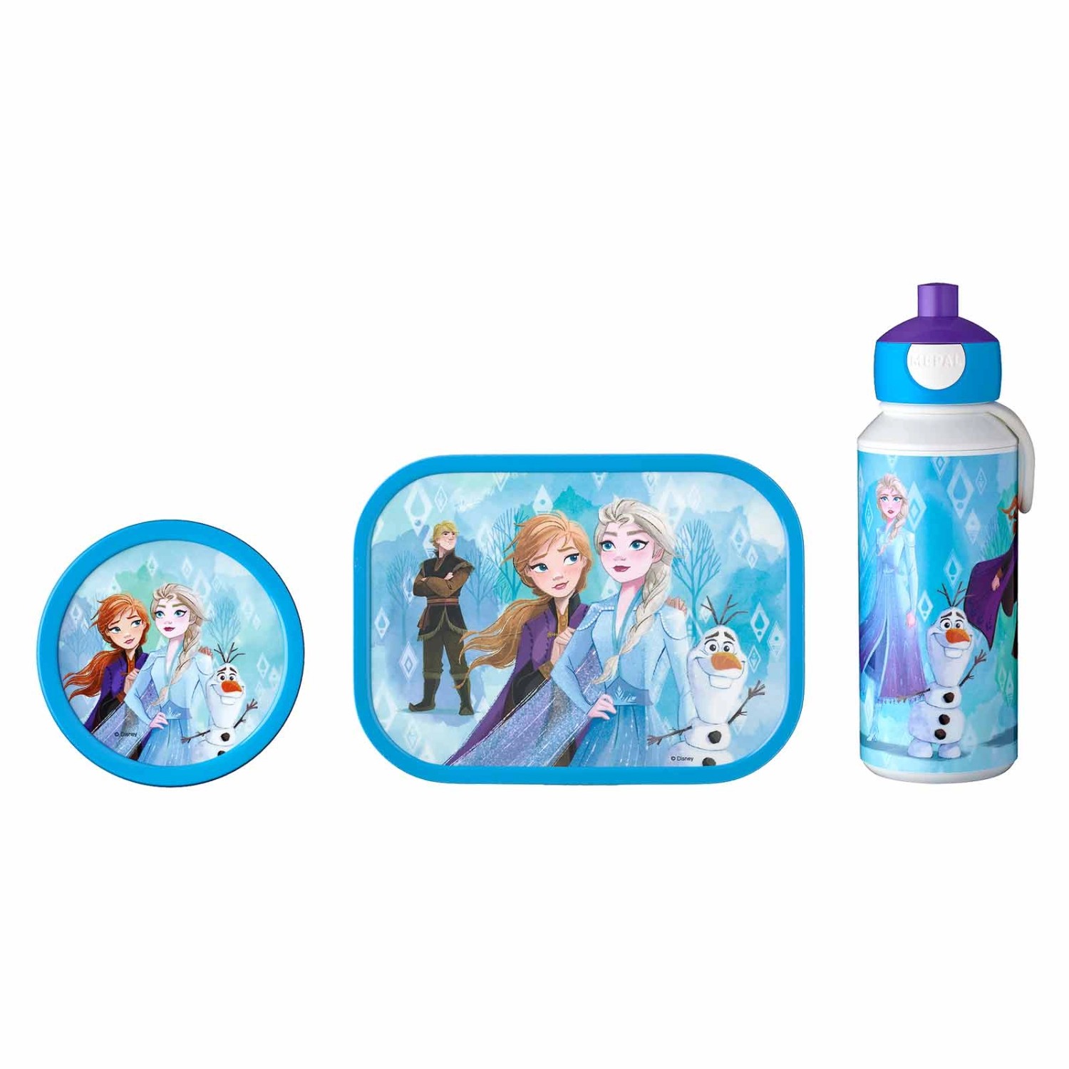 Mepal Campus Lunchset 3-teilig aus Brotdose Trinkflasche und Obstbox Frozen 2