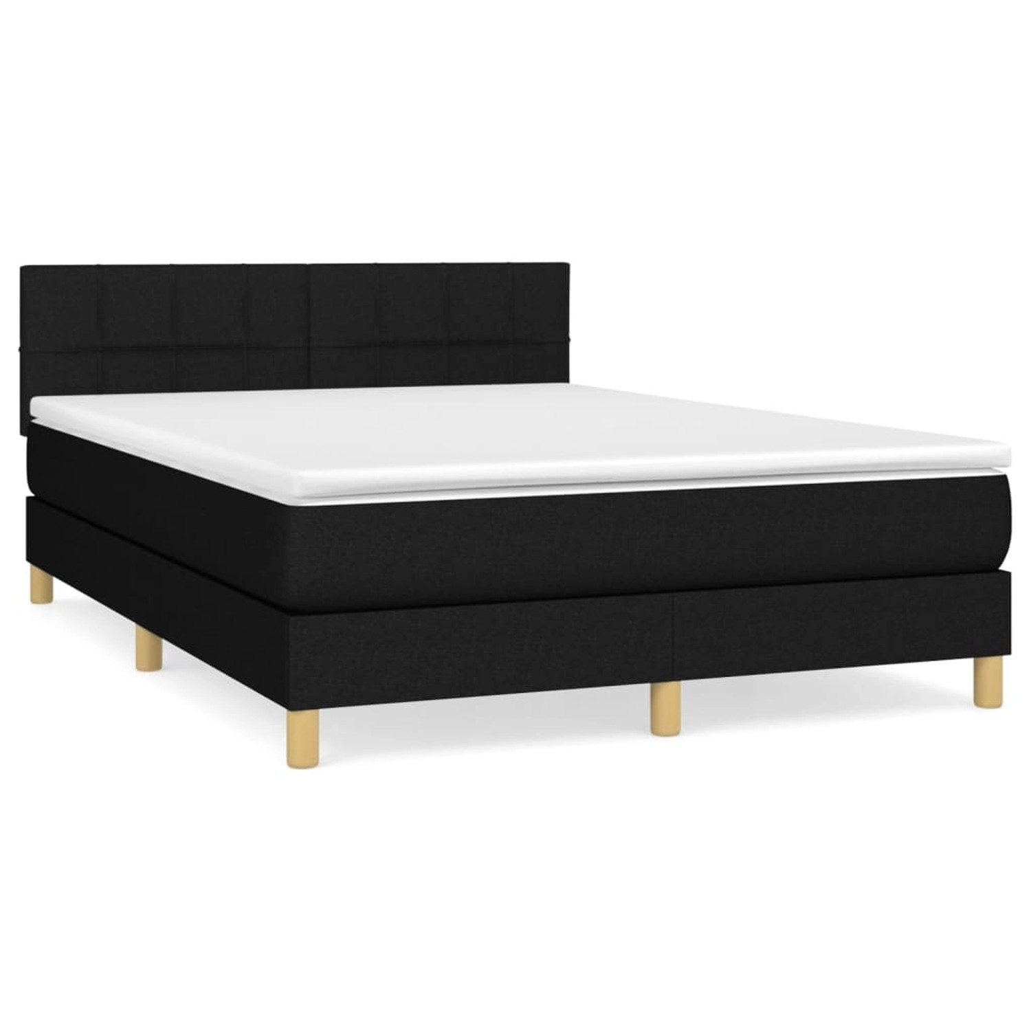 vidaXL Boxspringbett mit Matratze Schwarz 140x200 cm Stoff1399325 günstig online kaufen