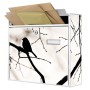Weißer Banjado Briefkasten mit Vogel-Motiv, inkl. Montagematerial und Schlüsseln.