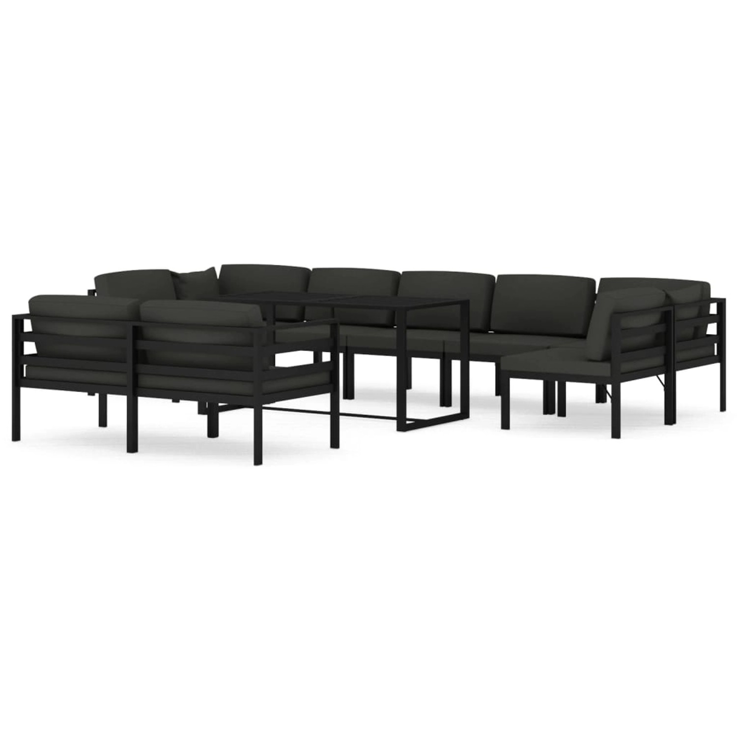 Vidaxl 10-tlg. Garten-lounge-set Mit Kissen Aluminium Anthrazit günstig online kaufen