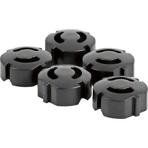 5er-Set schwarze Steckdosen Kindersicherungen für den Innenbereich.