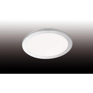 Runde LED-Deckenleuchte Gotland von Fischer & Honsel, weiß-chrom, 15W, 2100 Lumen.