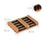 Relaxdays Schuhabstreifer Pappelholz PVC Braun Schwarz Rutschfest 5,5 cm x 36 cm x 26 cm 1,1 kg_4