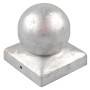 Verzinkte Holmwerk Pfostenkappe mit Kugel (71mm) für 7x7cm Pfosten als Zubehör für Zaunbau & Sichtschutz.