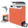 Banjado Edelstahl Briefkasten mit Zeitungsfach, Motiv Orange. Rostfreier Wandbriefkasten.