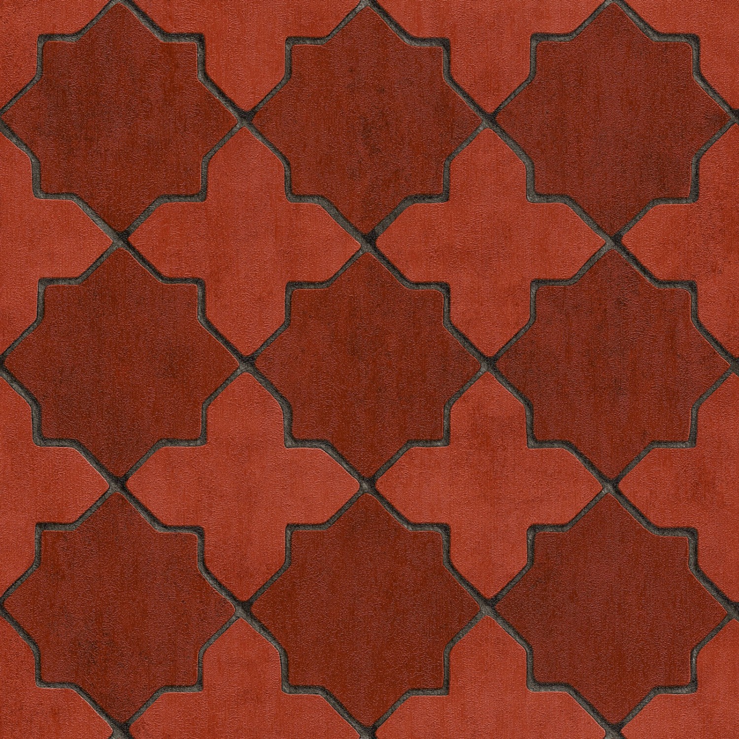 Bricoflor Mosaik Tapete Orientalisch Retro Fliesentapete in Orange Rot Maro günstig online kaufen