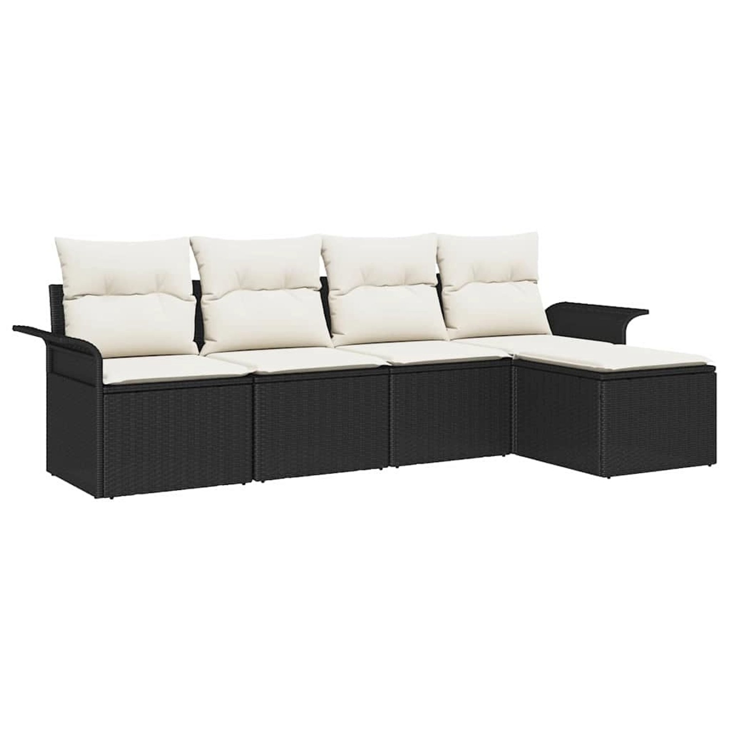 vidaXL Garten-Sofa-Set mit Kissen 5-Tlg Schwarz Poly Rattan 3353986 günstig online kaufen