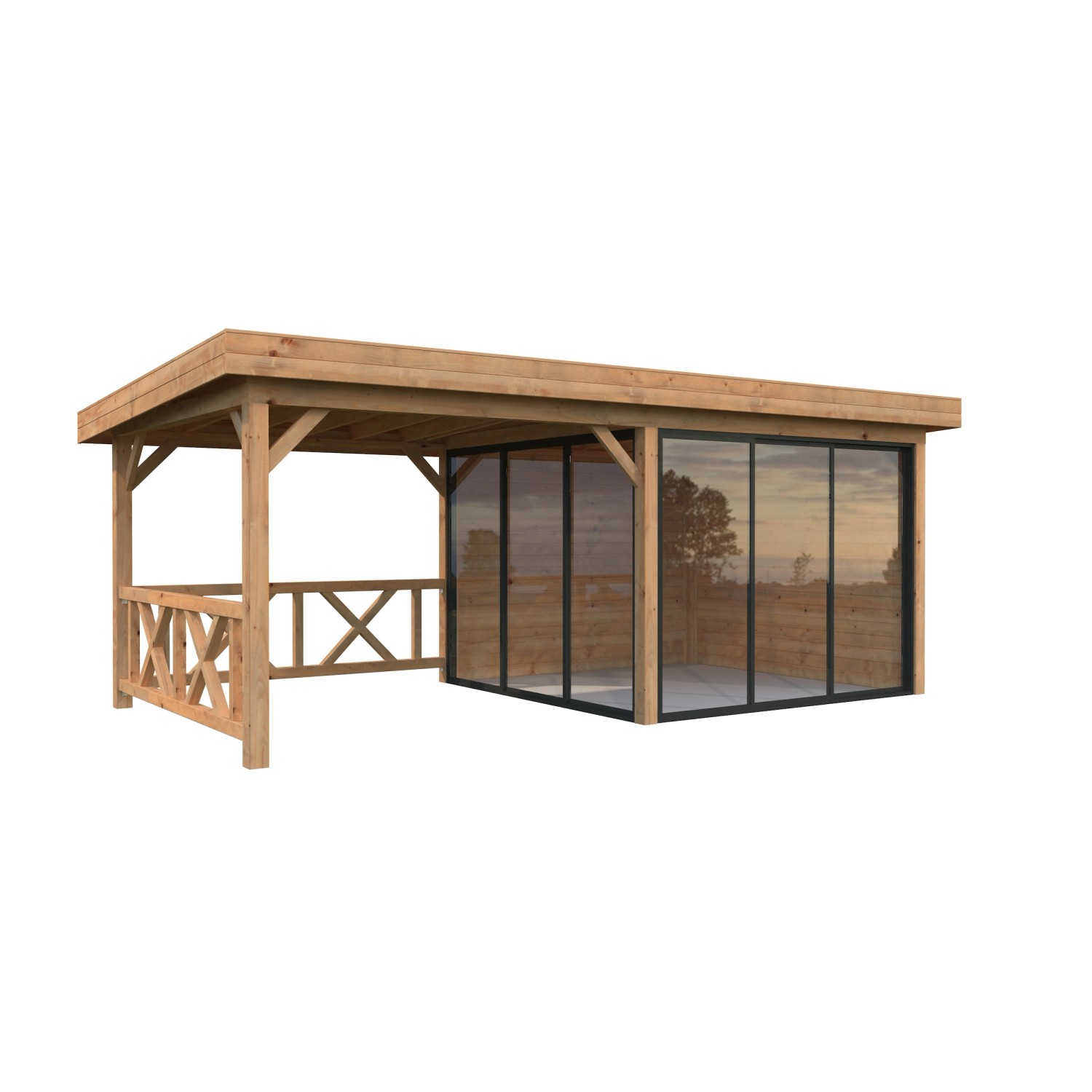 Palmako Pavillon Lenna Set 403 Slide Braun Tauchgrundiert 588 cm x 300 cm F günstig online kaufen