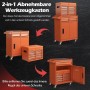 Oranger 2-in-1 Werkstattwagen mit abnehmbarem Werkzeugkoffer, Schubladen und Rollen. Vielseitiger Werkzeugschrank.