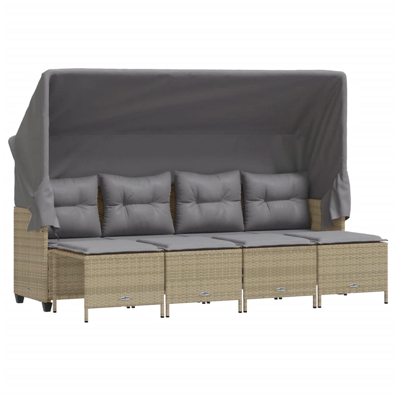 vidaXL 5-tlg Garten-Sofagarnitur mit Kissen Beige Poly Rattan Modell 184 günstig online kaufen