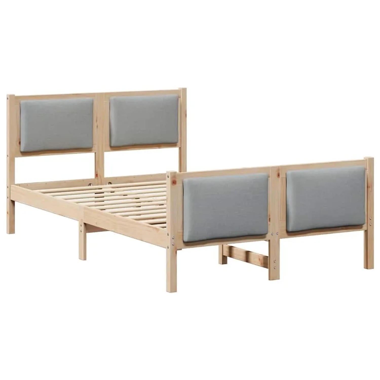 vidaXL Bettrahmen mit Kopfteil Hellgrau 120 x 190 cm Stoff 878344