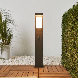Lucande LED Außenleuchte Juvia 9619128 mit Bewegungsmelder Spritzwassergeschützt Modern in Schwarz aus Aluminium 1-flammig