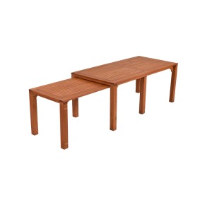 Ausgezogener, rechteckiger Merxx Gartentisch aus Eukalyptus, 185x90 cm.