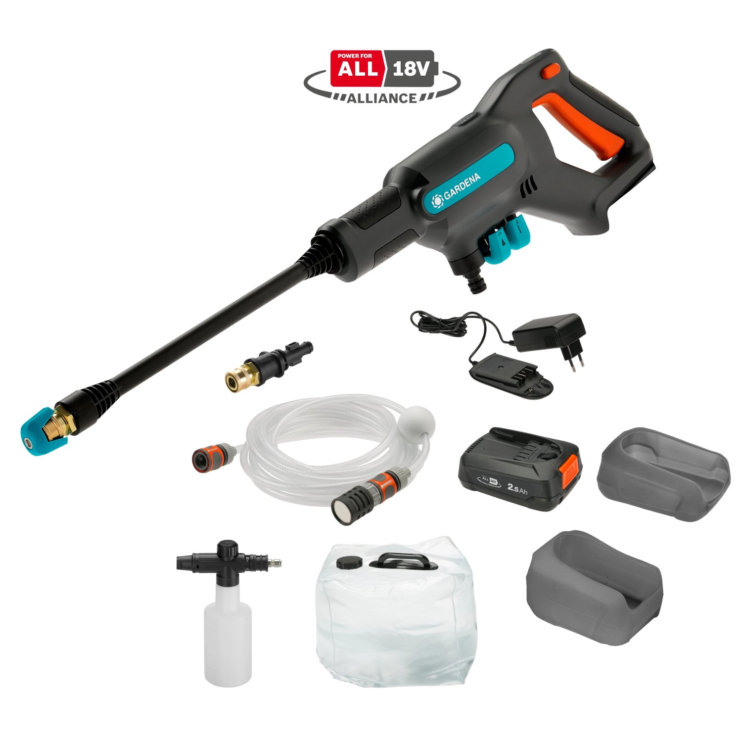 Gardena Akku-Mitteldruckreiniger AquaClean 24/18V P4A Set