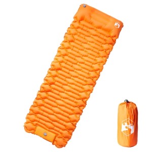 vidaXL Selbstaufblasende Isomatte mit Kissen Orange 4007104