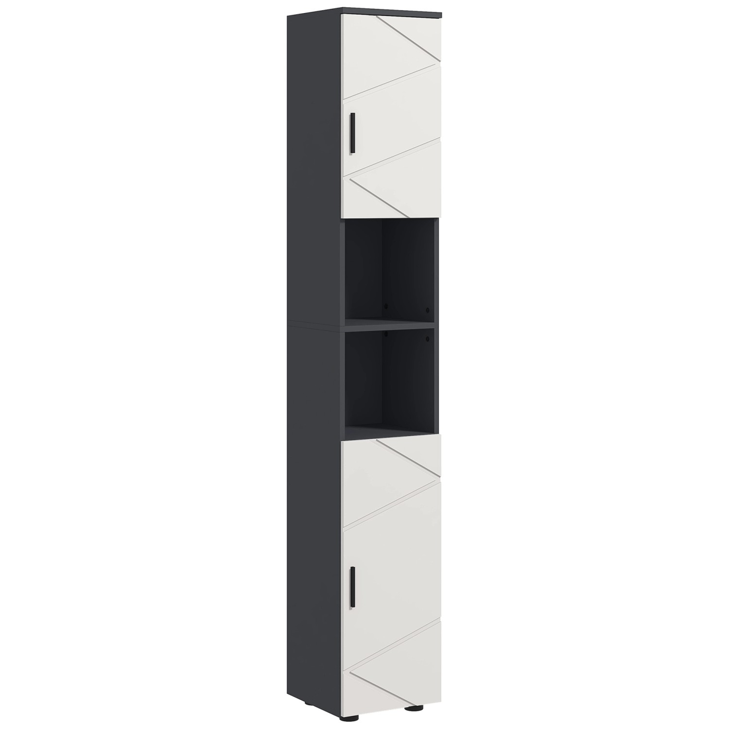 kleankin Badezimmerschrank Spanplatte 30L x 30B x 183H cm Dunkelgrau günstig online kaufen