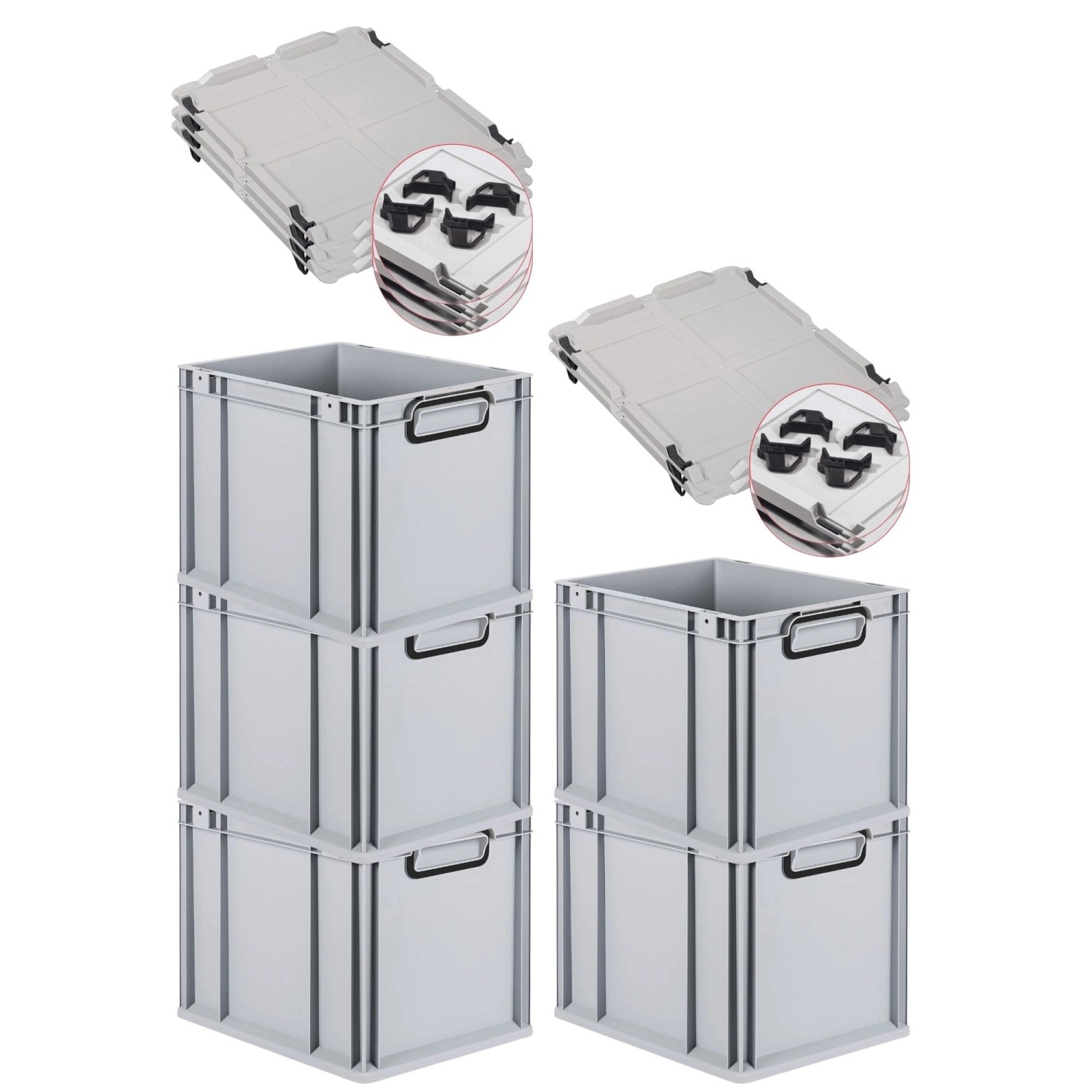 PROREGAL SparSet 5x Eurobox Nextgen Color Mit Auflagedeckel HxBxT 32x30x40c günstig online kaufen