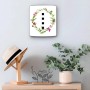 Banjado Schlüsselkasten Edelstahl mit Aquarell Blumenring Motiv für 10 Schlüssel.