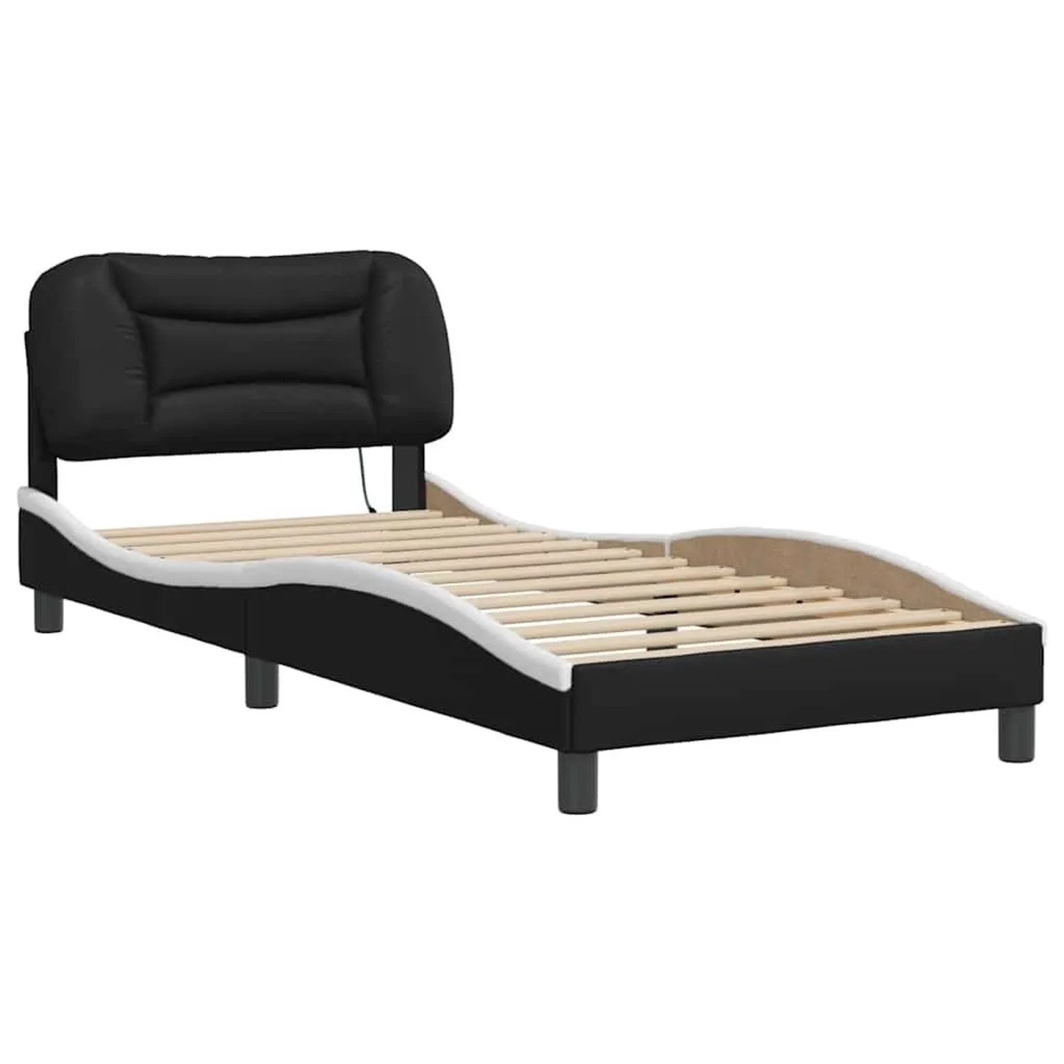 vidaXL Bettgestell mit LED ohne Matratze Hvar Schwarz und Weiß 80x200 cm 32 günstig online kaufen