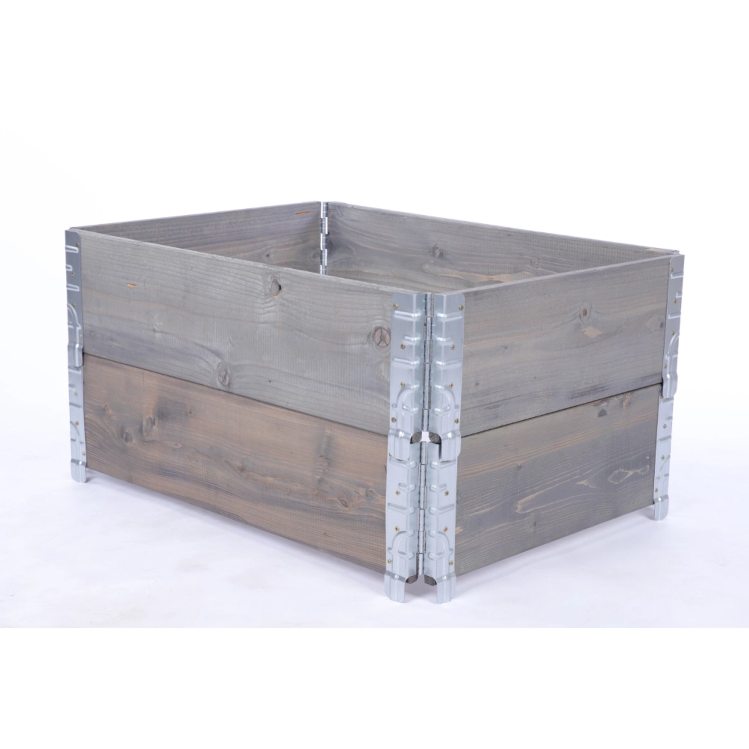 PROREGAL Hochbeetkisten GrowBox HxBxT 40x60x80 cm 2 Ebenen Holz Grau günstig online kaufen