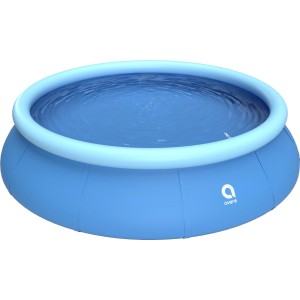 Blauer Avenli Aufstellpool, rund, 360x76 cm, ohne Zubehör, gefüllt mit Wasser.