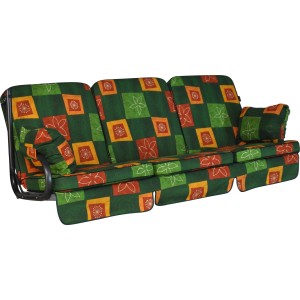 Angerer Hollywoodschaukel Auflage Star Sevilla Grün mit Seitenkissen und Unterlage.