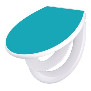 Banjado Familien WC-Sitz Türkis mit Absenkautomatik und integriertem Kindersitz.