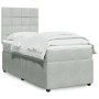 Helles vidaXL Boxspringbett mit Matratze (90x190 cm) aus Samt, inklusive Kopfteil und Matratzenauflage.