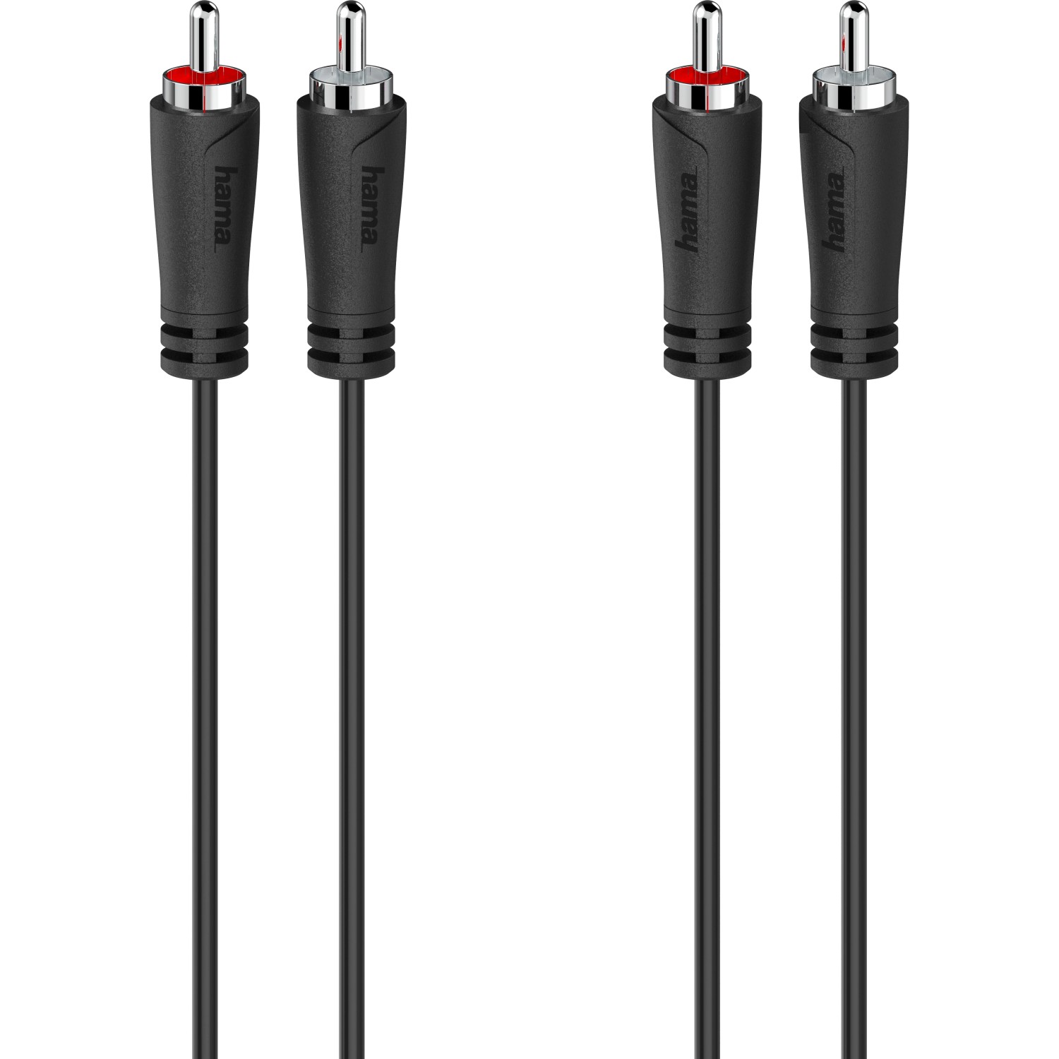 Hama Audio-Kabel 2 Cinch-Stecker/2 Cinch-Stecker Schwarz 1,5 m