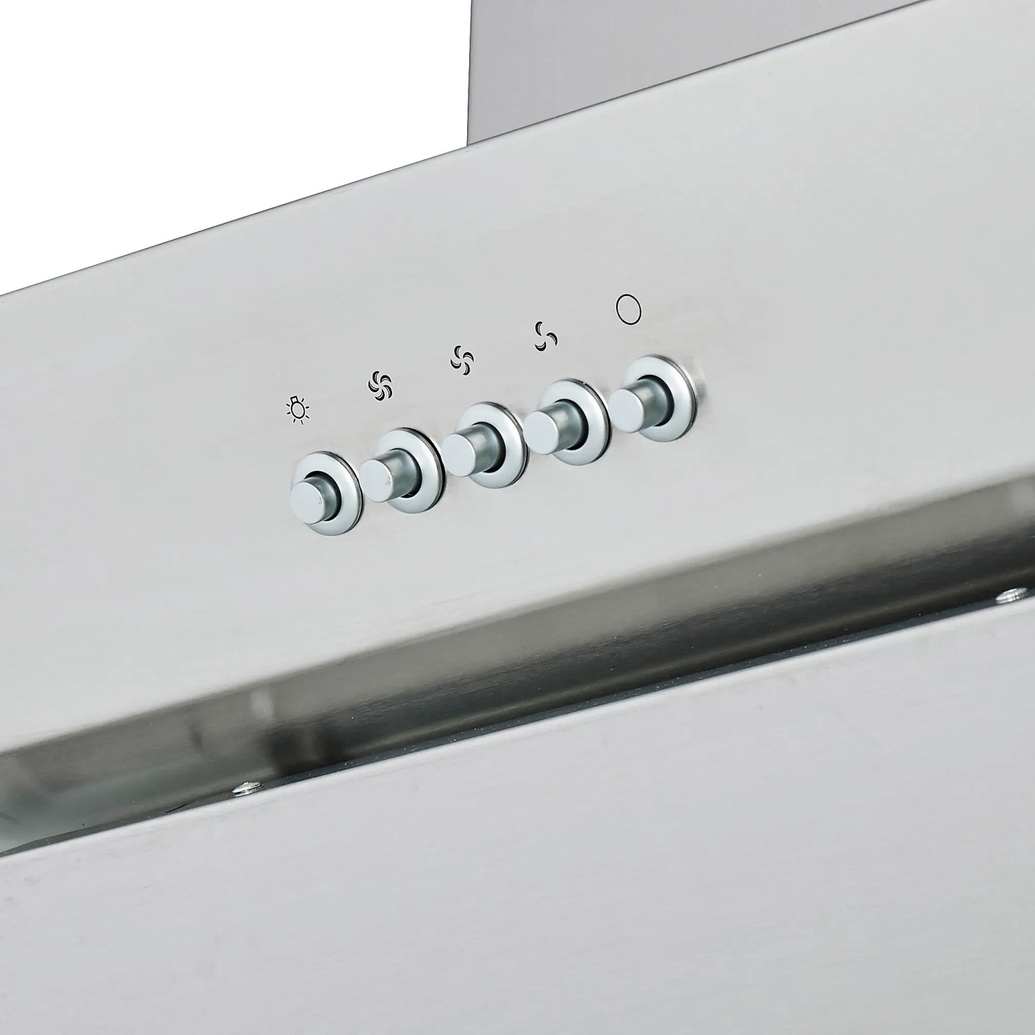 Detailaufnahme der Dunstabzugshaube aus der Flex-Well Classic Küchenzeile mit Bedienelementen.