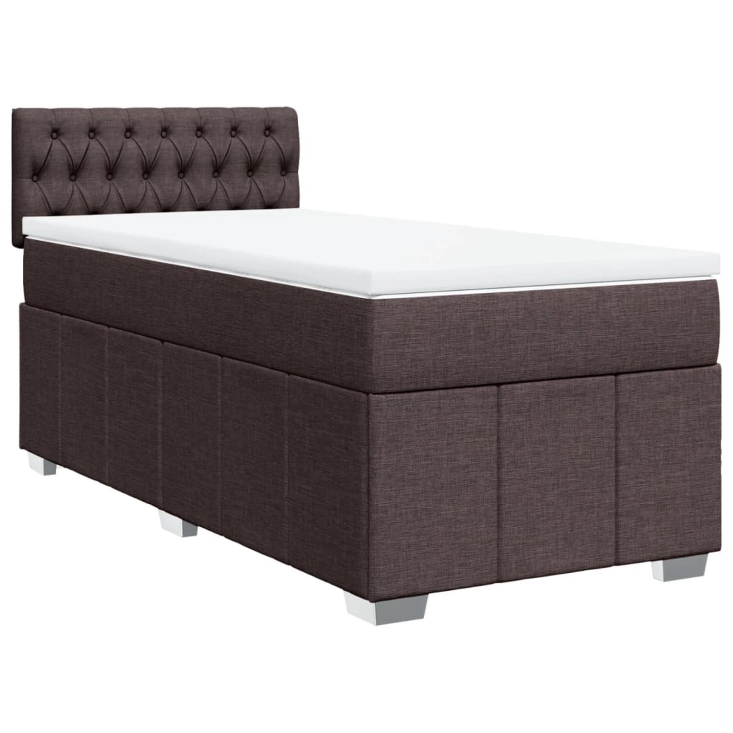 vidaXL Boxspringbett mit Matratze Dunkelbraun 100x200 cm Stoff 3286989 günstig online kaufen
