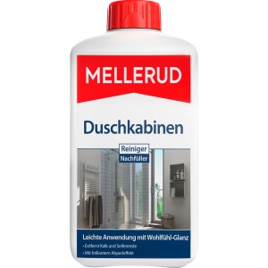 Mellerud Duschkabinenreiniger Nachfüllflasche 1 l für glänzende Duschkabinen.