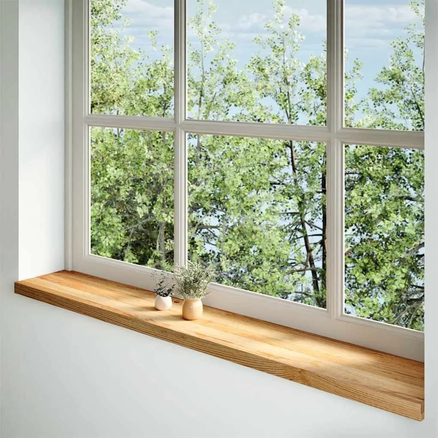 vidaXL Fensterbänke 2 Stk Hellbraun 160x25x2 cm Massivholz Eiche 4009148_2