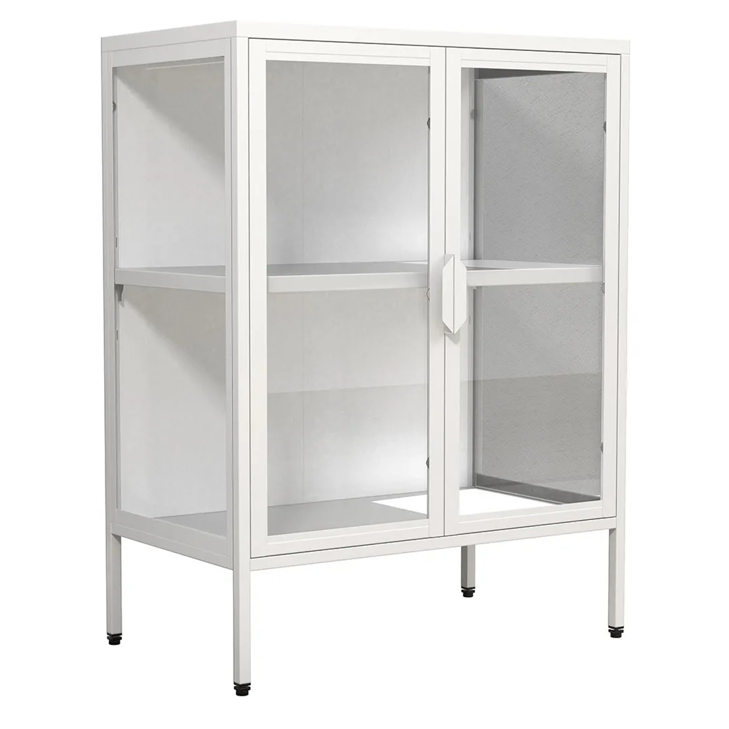 ebuy24 FlokaS Vitrinenschrank 2 Türen Weiß