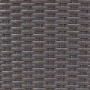 Detailansicht des Polyrattan-Geflechts der Kissenbox Vermont Deep Water. Gartenmöbel-Textur.