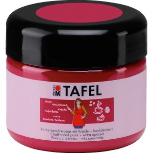 Marabu Tafelfarbe Bordeaux, 225ml, für Wand-Akzente. Deckende, beschreibbare Farbe im Glas.