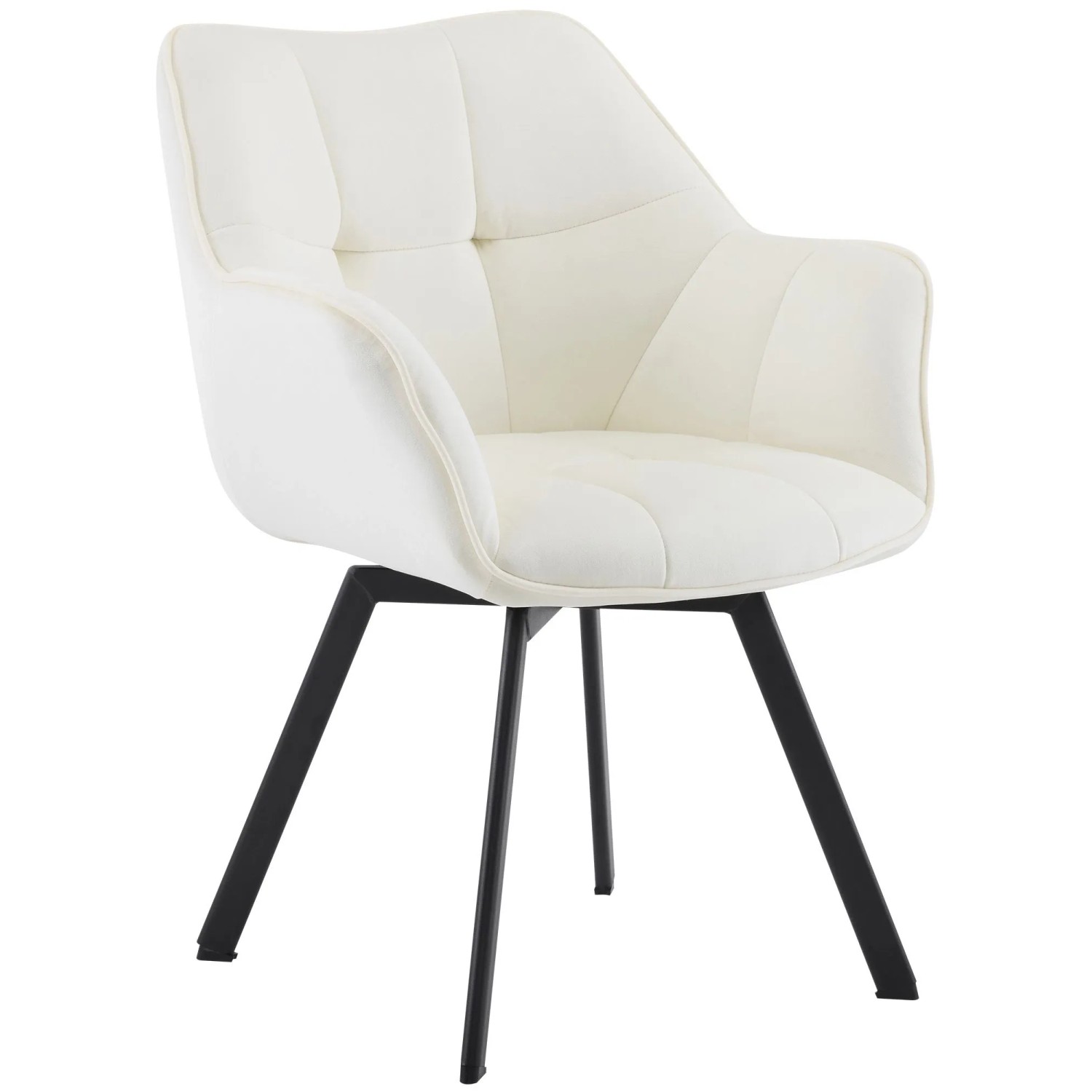 DELUKE Esszimmerstuhl MATOR Samt Creme 60x59x81cm Essstühle Esszimmerstühle Küchenstühle Wohnzimmerstühle