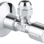Grohe Eckventil 1/2 x 3/8 Chrom für Waschgeräte, mit Rosette und ergonomischem Griff.