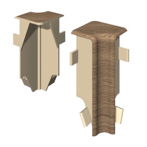 Egger Innenecken Kubisch, 6 cm, Nussbaum, 2er-Pack für Sockelleisten.