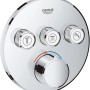 Grohe SmartControl Unterputzmischer mit 3 Ventilen, Chrom, runde Armatur für Dusche.
