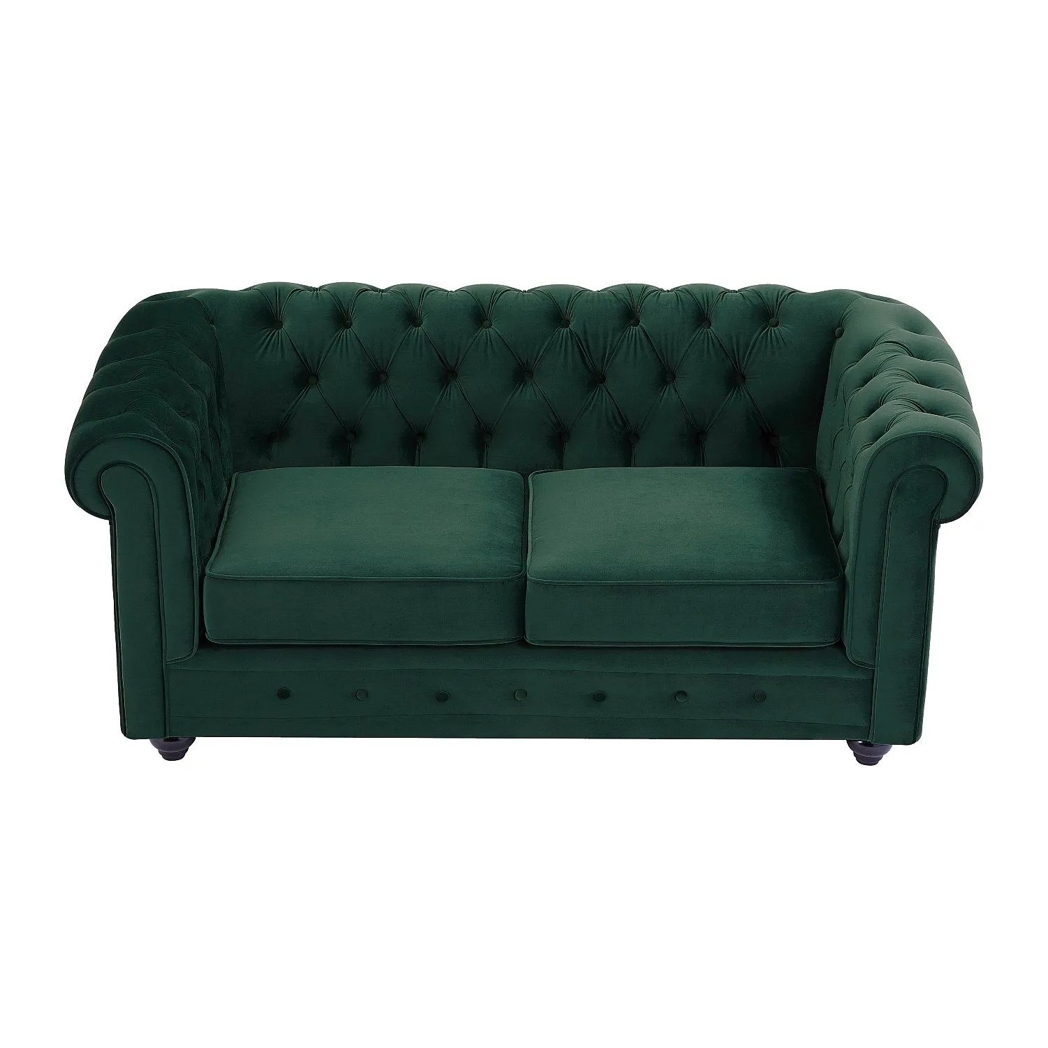 Vente-unique Sofa Ohne Schlafmöglichkeit Chesterfield Grün 165 cm
