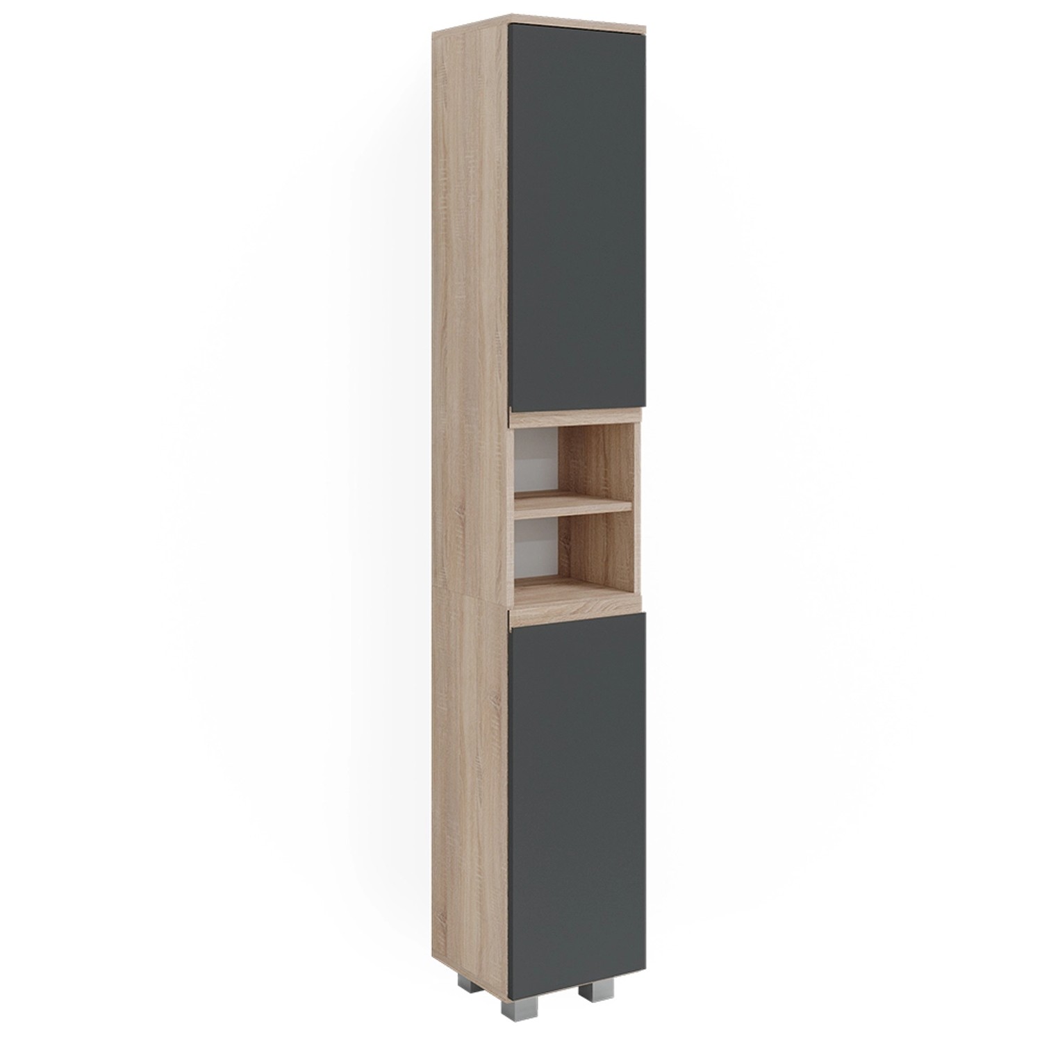Vicco Badschrank J-Shape Sonoma/Anthrazit 30 x 190 cm