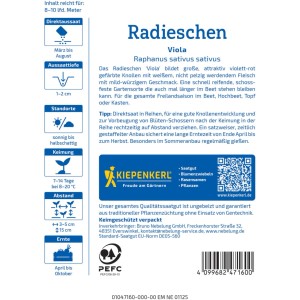 Kiepenkerl Radieschen Viola Saatgut: Violette Radieschen für Beet, Hochbeet und Kasten.