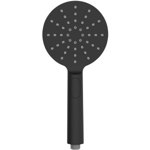 Schwarzer Wenko Duschkopf, Ø 12 cm, mit verschiedenen Strahlarten für ein entspannendes Duscherlebnis.