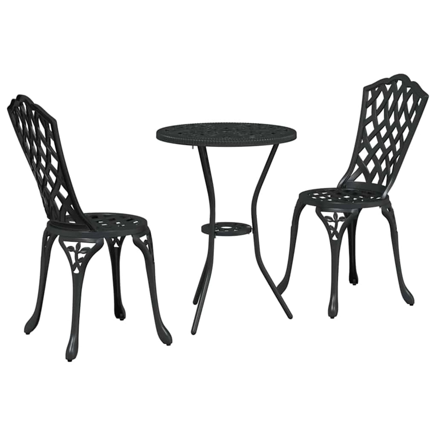 vidaXL Garten Bistro Set 3-Tlg Schwarz Aluminium 42002391