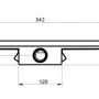 Technische Zeichnung: Glasdeals Edelstahl-Duschrinne, 80 cm, schwarz, mit Siphon.
