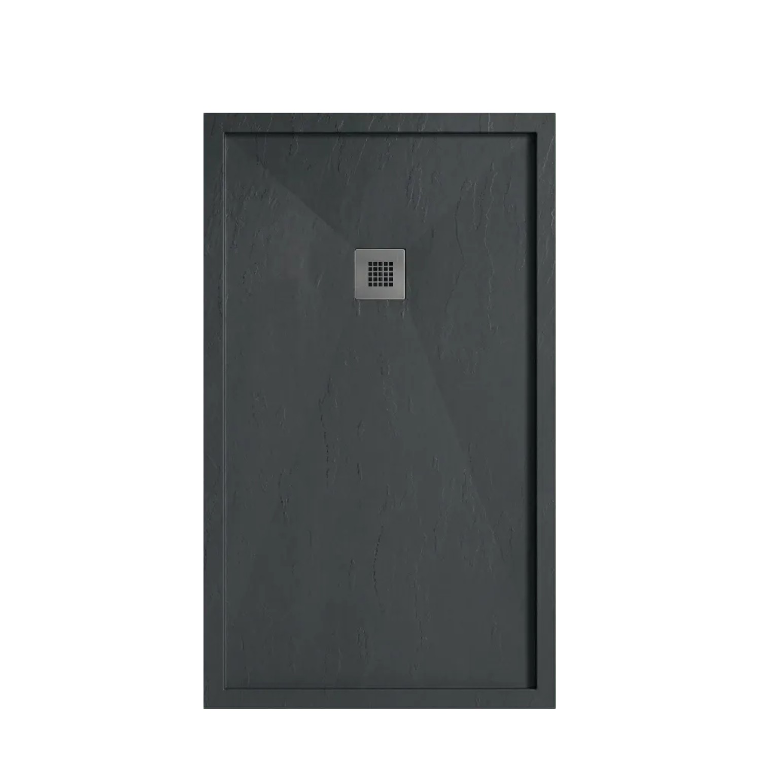 Stano Mineralguss Duschwanne Extra Flach Mit Rand Sarin Anthrazit Ablaufschutz Chrom 80x90cm